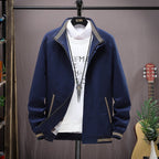 Men's Casual Stand Collar Cotton Jacket for Spring/Autumn