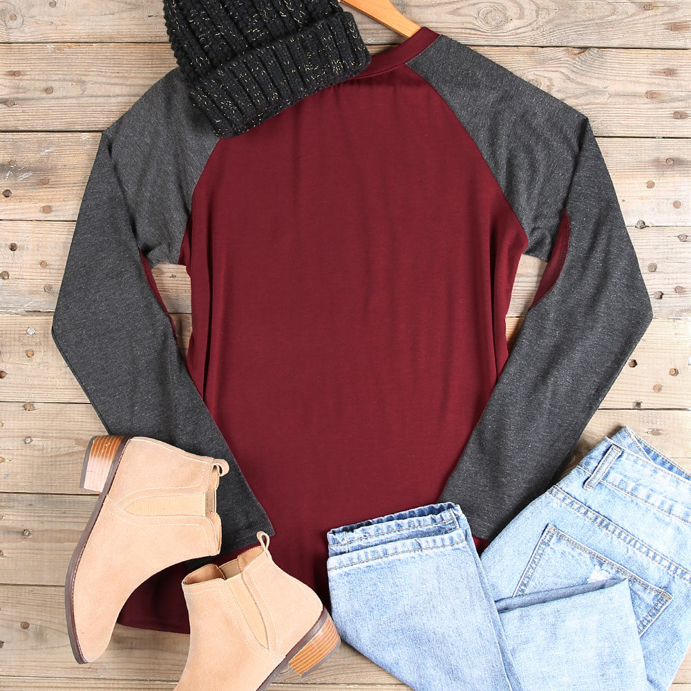 Christmas Print Long Sleeve T-Shirt with Raglan Sleeves | Streetwear