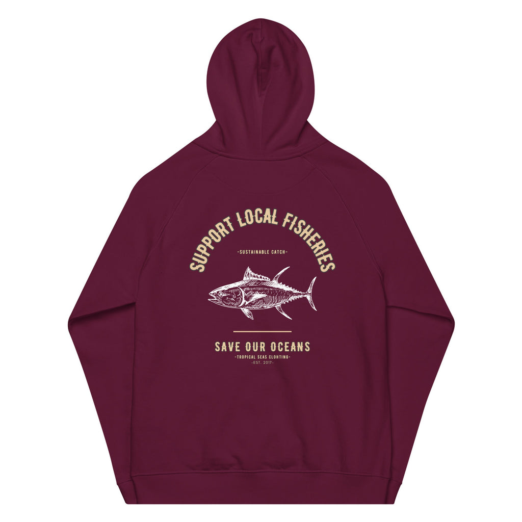 Men's Support Local Fisheries Tuna Eco Raglan Hoodie | Streetwear