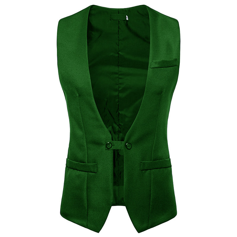 Men's Business Suit with Black Vest and Jacket