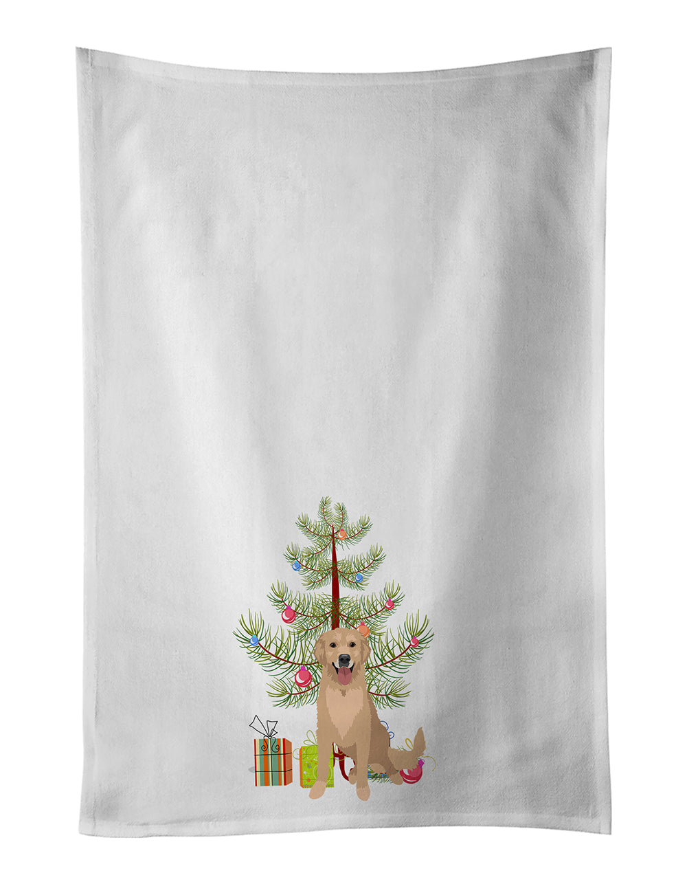 Golden Retriever Fawn #3 Christmas Kitchen Towel Set of 2