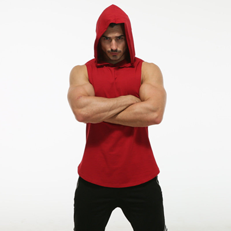 Men's Cotton Hooded Sleeveless Tank Top