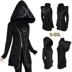 Punk Style Long Sleeve Hooded Double Zipper Sweater