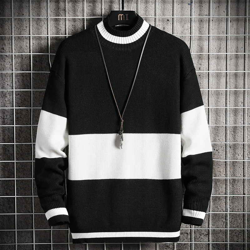 Loose Fit Knit Sweater in Trendy Lazy Style