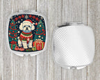 Bichon Frise Christmas Compact Mirror