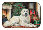 Great Pyrenees Cozy Christmas Dish Drying Mat