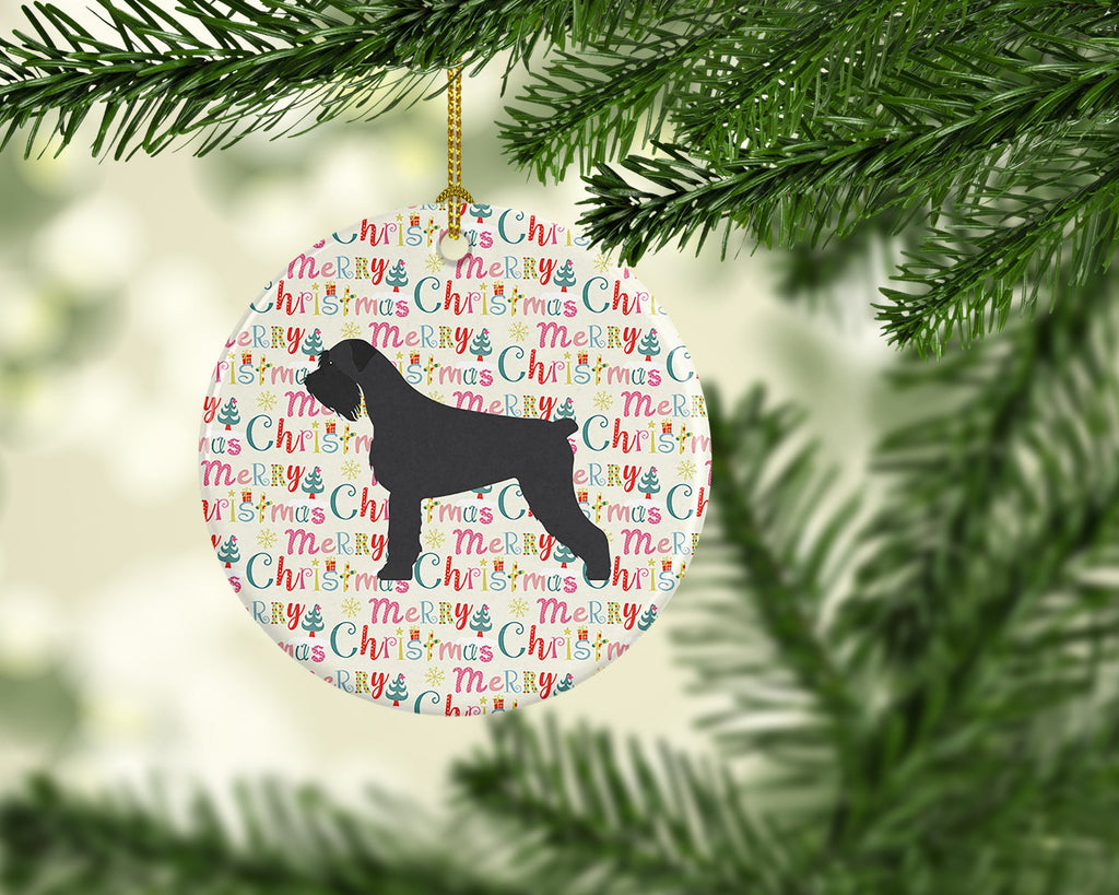 Giant Schnauzer Merry Christmas Ceramic Ornament
