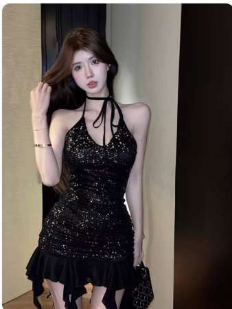 Black Lace Lingerie and Nightdress for Women