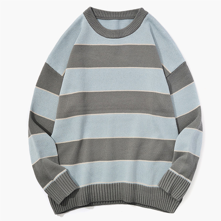 Men's and Women's Casual Striped Pullover Sweater | Streetwear