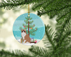 Snowshoe Cat Christmas Ceramic Ornament
