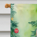 Pudelkatze Cat By the Christmas Tree House Flag