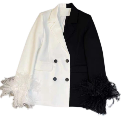 Madamy Cruela Blazer - Long Sleeve Black and White Jacket