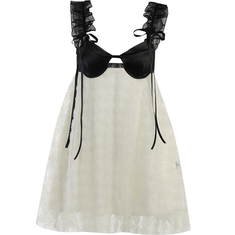 Lace Babydoll Nightie with Satin Underwire Cups