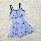 Girls' One-Piece Skirt Swimsuit for Middle School Students