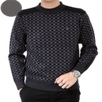 Men's Thick Plaid Loose Casual Mercerized Pullover Sweater | Streetwear