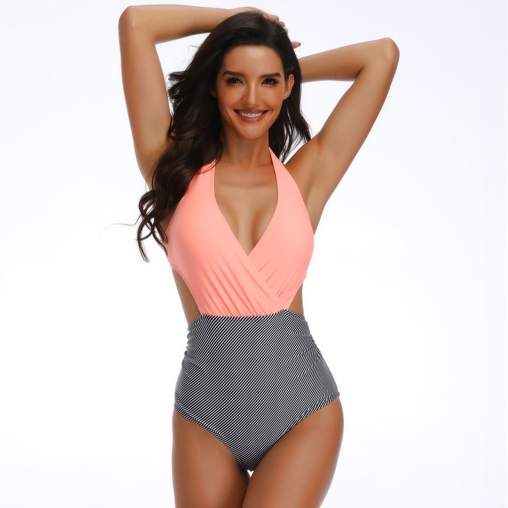 2019 Multi-Color Printed Sexy One-Piece Swimsuit