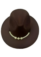 Fashion pearl Top hat wool Jazz Cap | Embroidered Cap