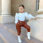 Korean Style Round Neck Bubble Sleeve Jacket