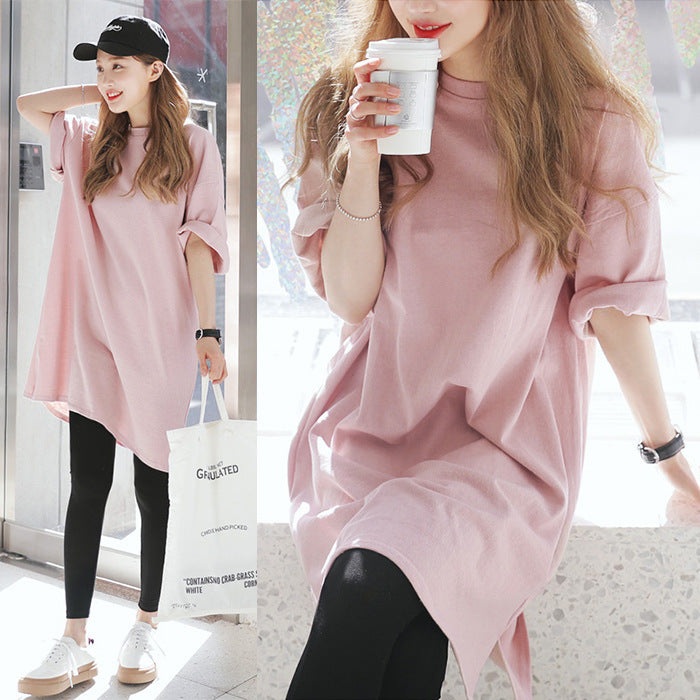 Casual Loose Maxi Dress with Short Sleeves