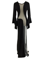 Women's Long Sleeve Slim See-through Mesh Dress