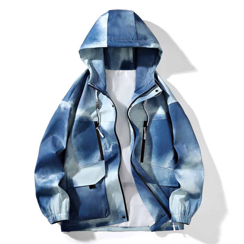 Men's Tie Dye Hoodie Jacket, Hip Hop Style for Spring | Streetwear