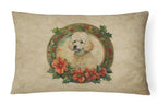 Poodle Christmas Flowers Throw Pillow