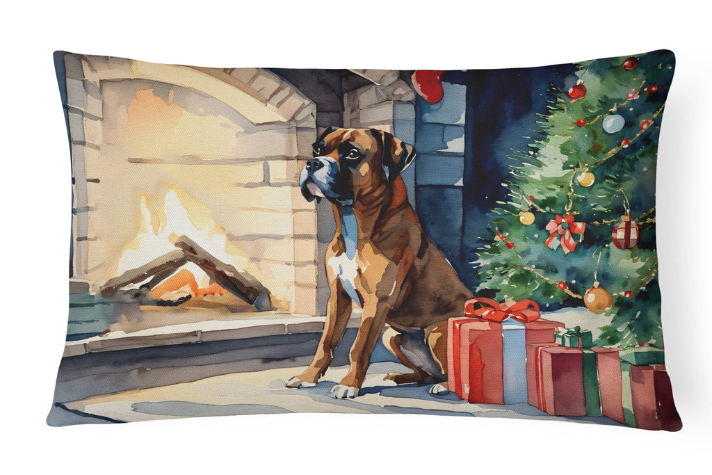 Boxer Cozy Christmas Throw Pillow