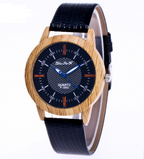 Men's Christmas Gift: Creative Leather Wood Watch