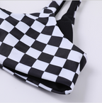 Checkerboard Print Bikini Set