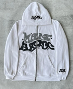 Printed Black Zip Hoodie | Streetwear