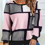 Casual 3D Printed Geometric Long Sleeve Sweater