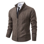 Men's Woolen Cardigan Coat with Stand Collar for Fall/Winter