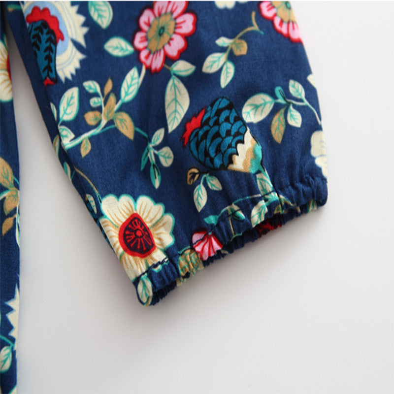 Spring Autumn Girls' Floral Dress - Korean Style Princess Dress
