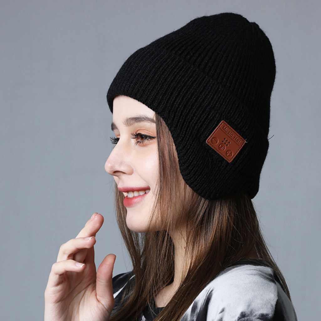 Musical Beanie Hat With Ear Muff and Bluetooth | Embroidered Cap