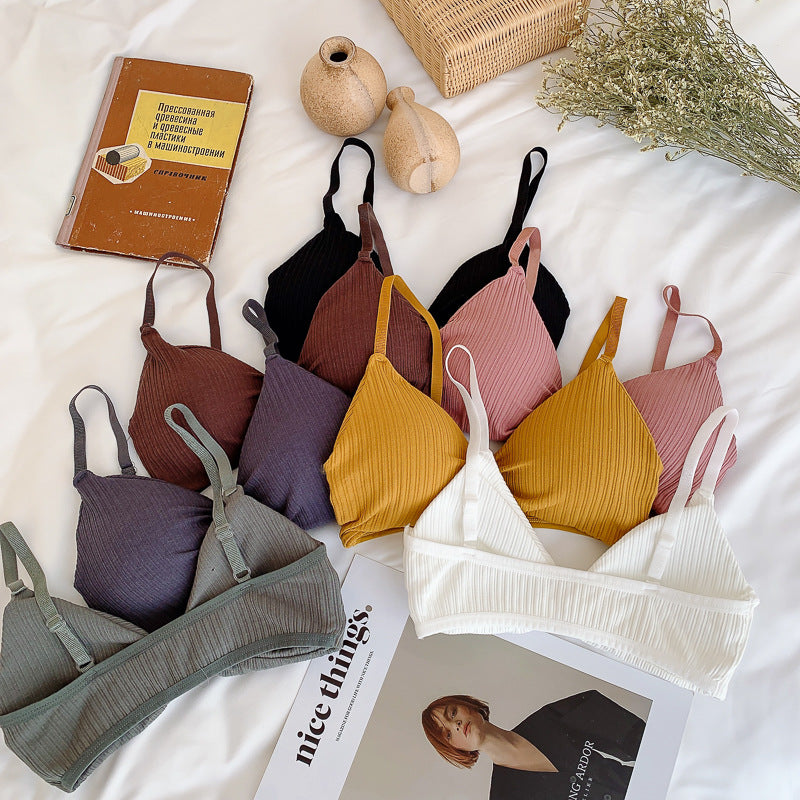Seamless Knitted Bralette with Triangle Cups