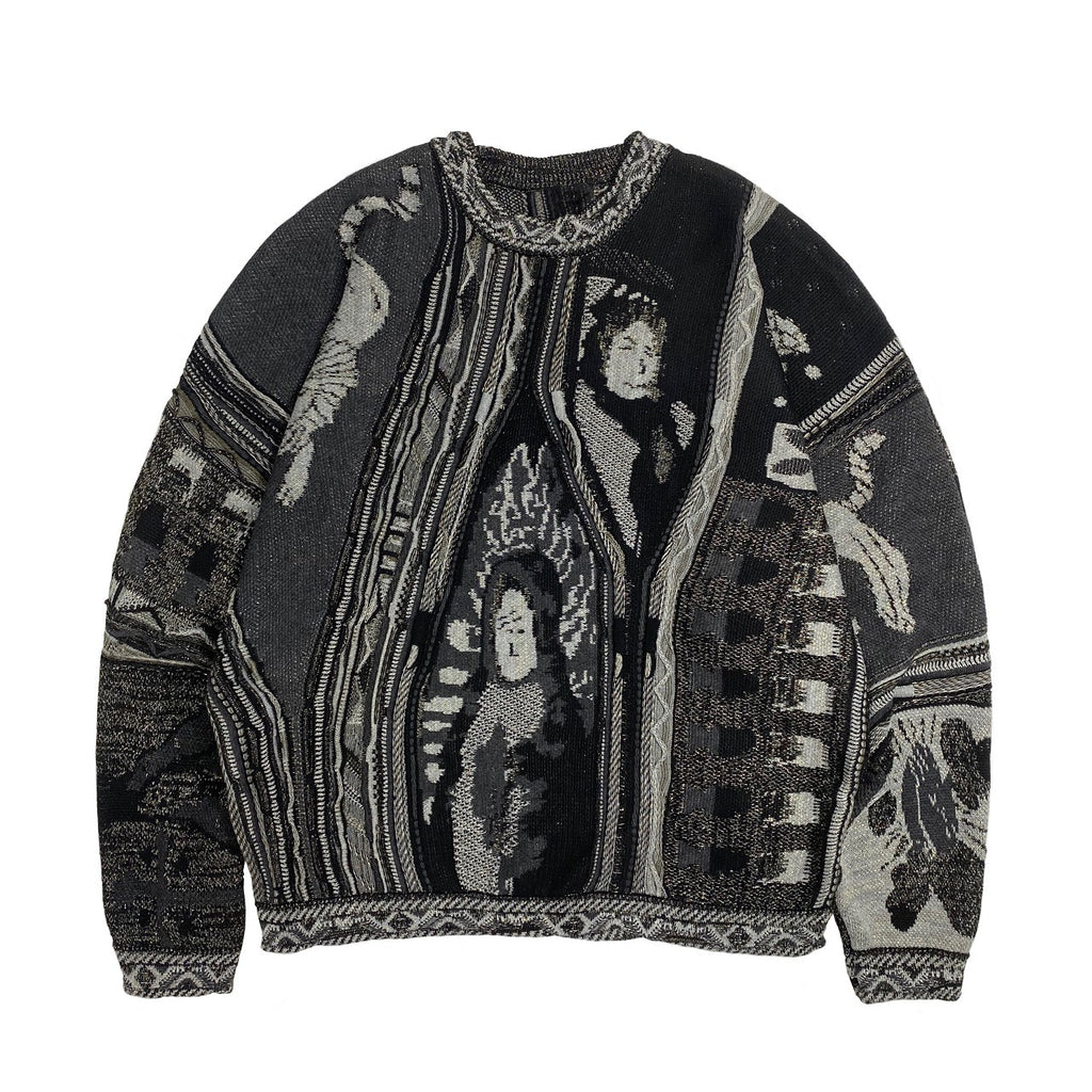 Vintage Ethnic Knitted Crewneck Pullover Sweater | Streetwear