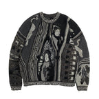 Vintage Ethnic Knitted Crewneck Pullover Sweater | Streetwear