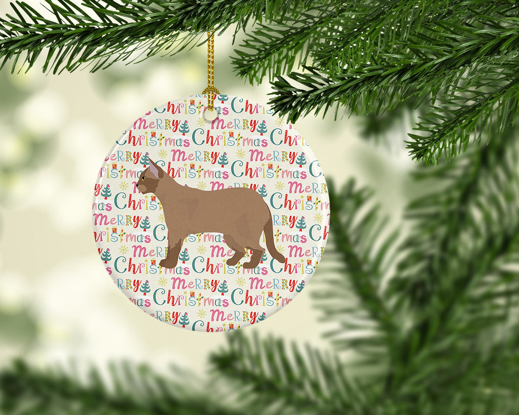European Burmese #2 Cat Christmas Ceramic Ornament