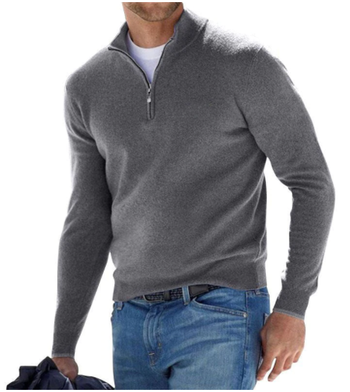 Basics™ Men's Cashmere Zip Sweater (Single Item)