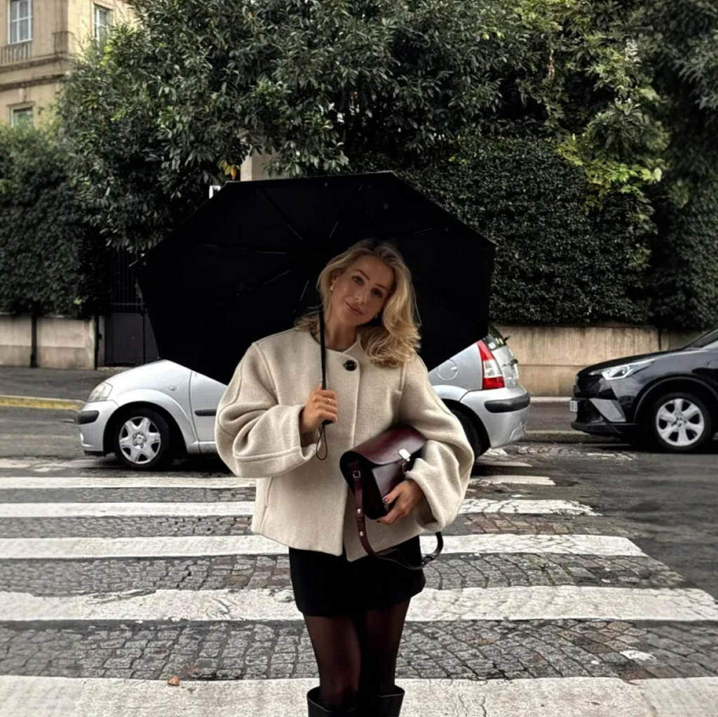 Women's Square Collar Woolen Coat