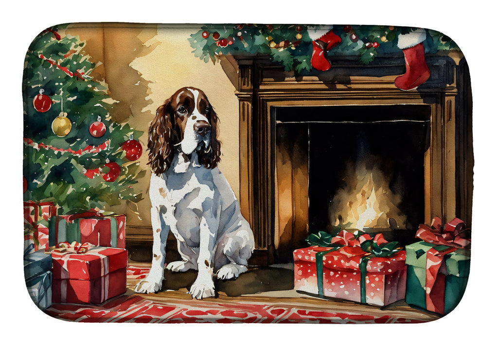 English Springer Spaniel Cozy Christmas Dish Drying Mat