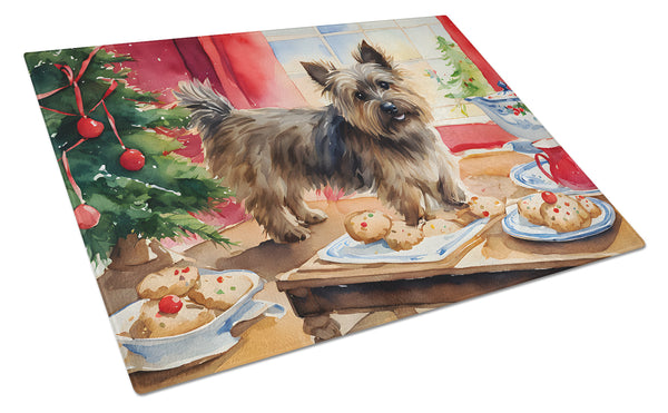Cairn Terrier Christmas Cookies Glass Cutting Board