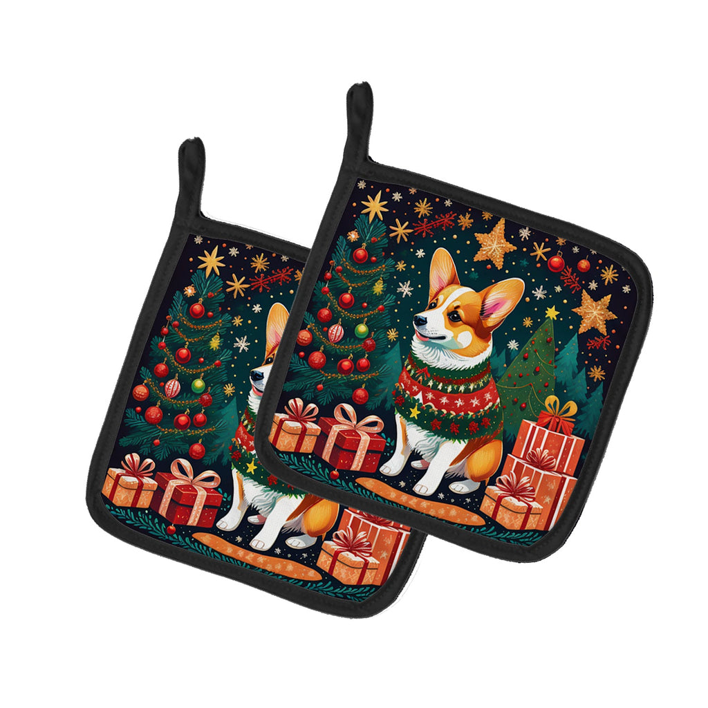 Corgi Christmas Pair of Pot Holders