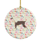 Chinese Crested Merry Christmas Ceramic Ornament