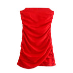 Off-Shoulder Pleated Slim Fit Tube Top Dress