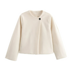 Solid Color One-Button Woolen Jacket