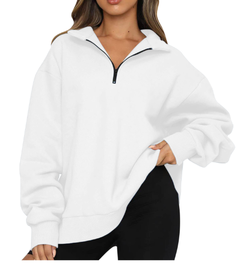 Casual Half-Zipper Pullover Top | Streetwear