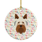 Australian Silky Terrier Merry Christmas Ceramic Ornament