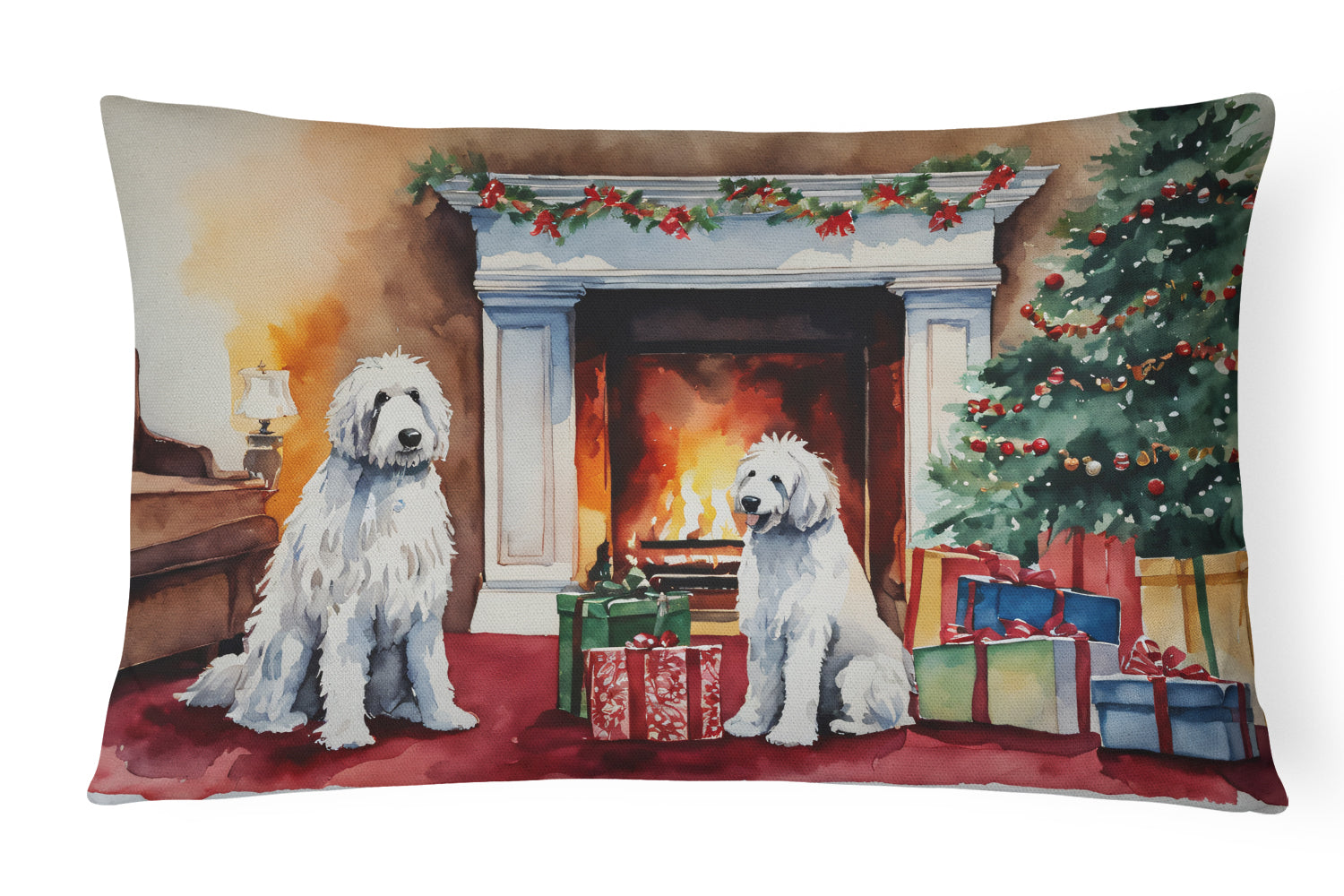 Komondor Cozy Christmas Throw Pillow