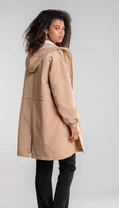 Mid-Length Long Sleeve Trench Coat